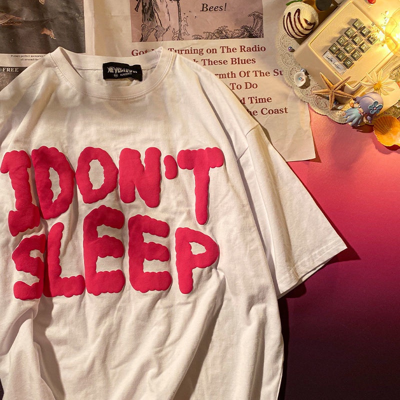 Áo thun COZOK ngắn tay dáng rộng in chữ cá tính trẻ trung