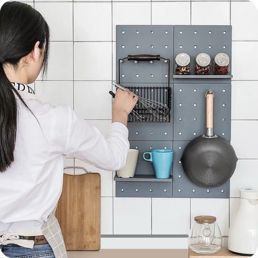 [Không Gian Sống Đẹp] Kệ Dán Tường Đục Lỗ Decor Trang Trí Đa Năng Siêu Chắc