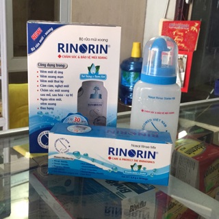 Combo Bình rửa mũi Rinorin và muối rửa
