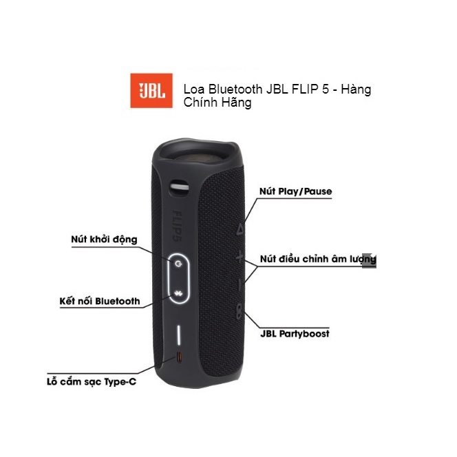 Loa Bluetooth JBL FLIP 5 (20W). Chống nước IPX7