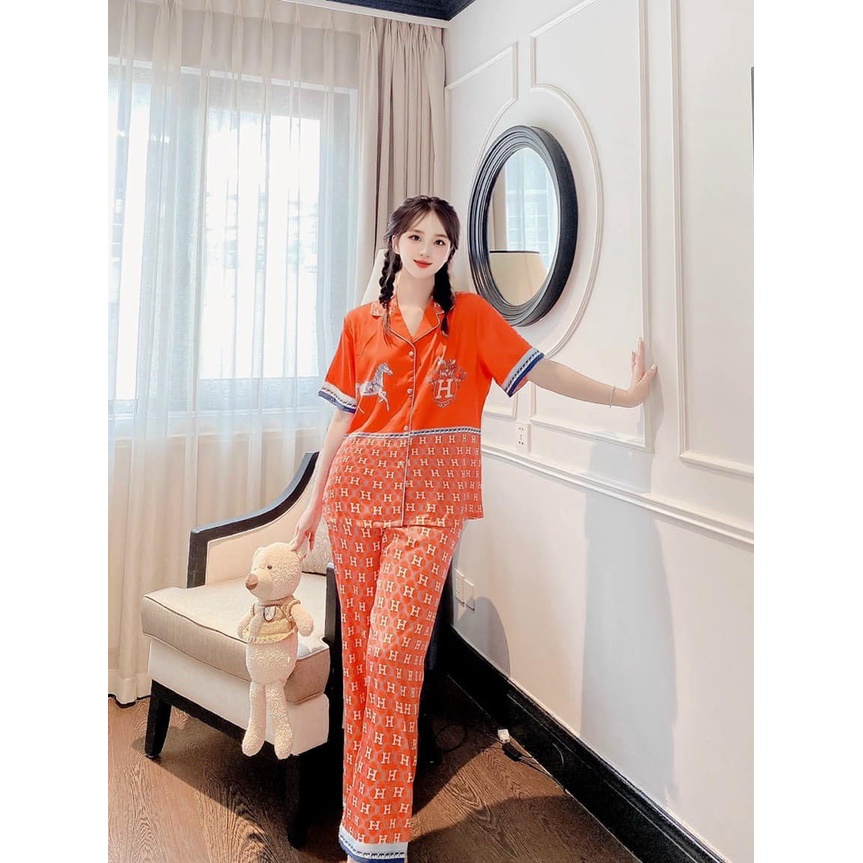 Bộ Lụa Mặc Nhà Pijama Lụa Nữ Chất Lụa Cao Cấp Mát Mềm Mịn ELSA PIJAMA