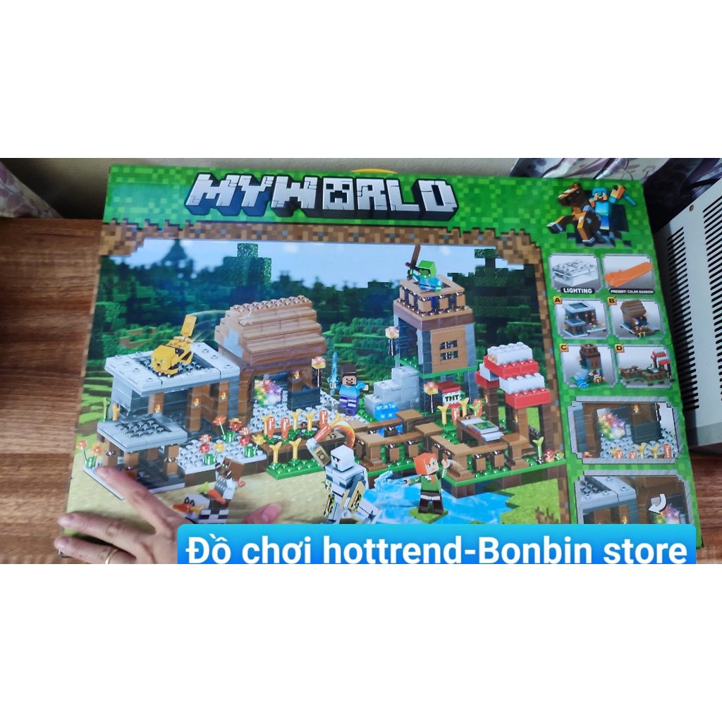 Đồ chơi xếp hình Myworld-Lego lắp ráp Minecraft Khu Nông Trại Chiến Binh No.LB600 luyện cho bé kiên trì và tưởng tượng