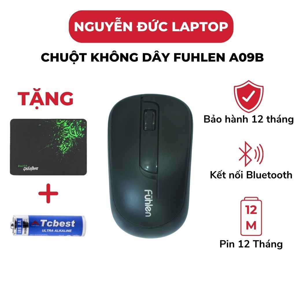 Chuột Không Dây Fuhlen A09B Chính Hãng Bảo hành 12 tháng, Chuột bluetooth Fuhlen USB Wireless cho Laptop, Macbook