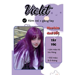 Thuốc nhuộm tóc Tím Violet tặng oxi găng tay