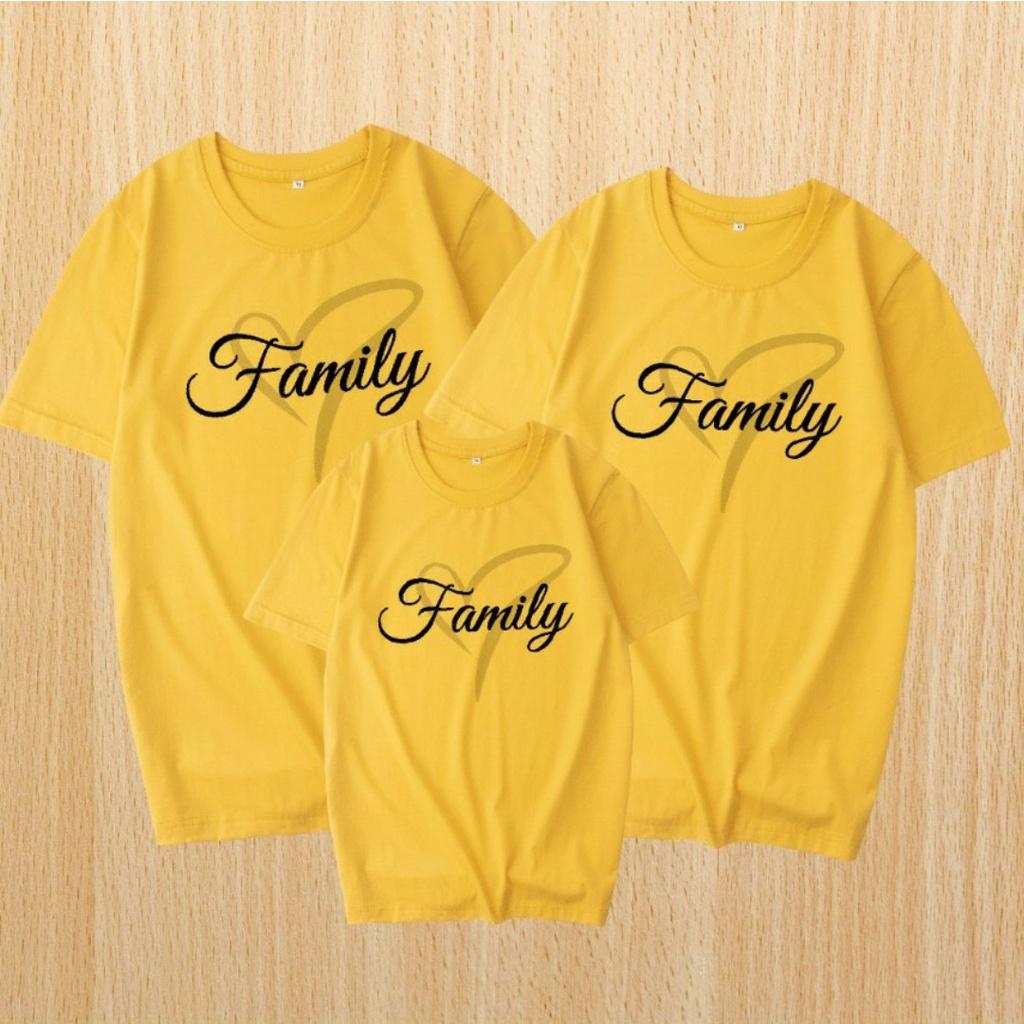 Áo Gia Đình In  Chữ FAMILY  Sắc Nét Dễ Thương .Chất Liệu Thun Cotton Loại 1 Đủ Size Cho Các Thành Viên Từ 8 Đến 100kg .