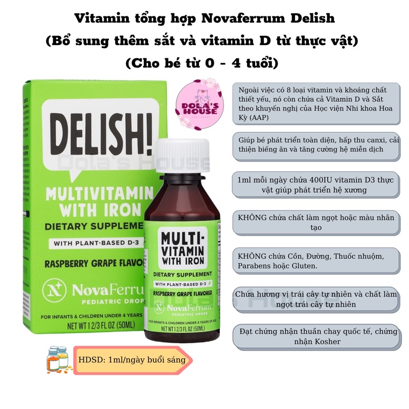 VITAMIN TỔNG HỢP NOVAFERRUM DELISH THUẦN CHAY