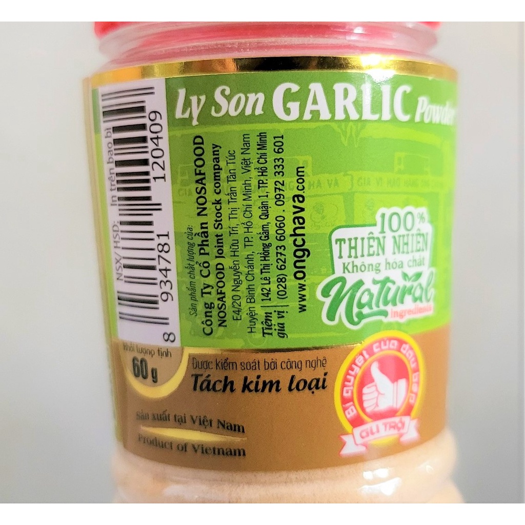 [Lọ 60g] BỘT TỎI LÝ SƠN [VN] ÔNG CHÀ VÀ Ly Son Garlic Powder
