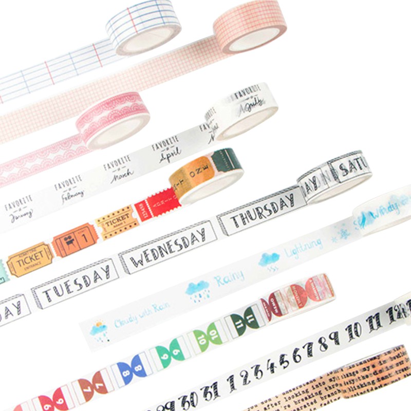 Washi tape hình giấy báo cũ/ ticket/Băng rôn khẩu hiệu