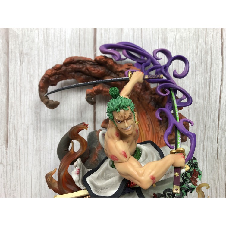 Mô hình One Piece - Mô hình Roronoa Zoro haki Enma vs Kaido size lớn 38cm có led Z025