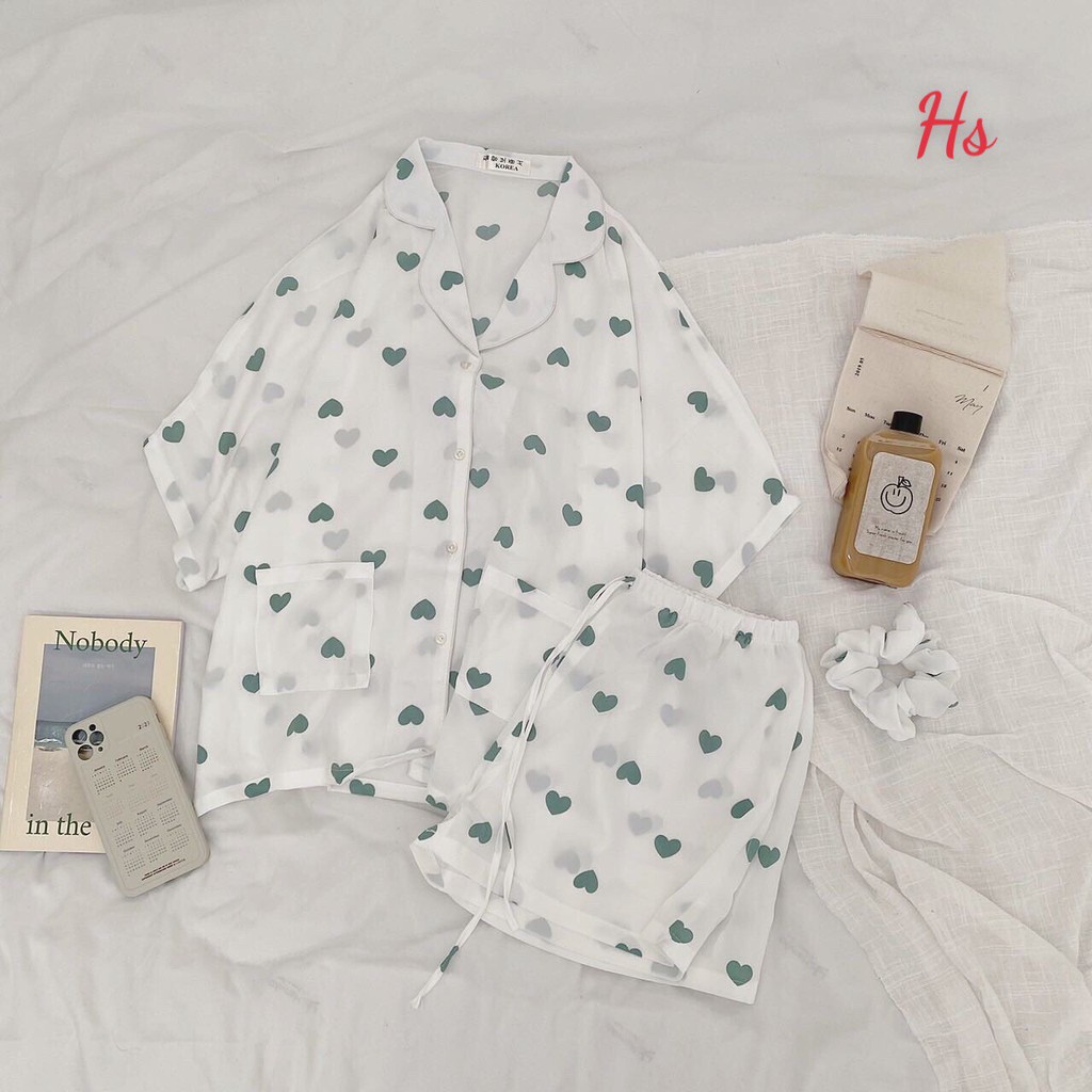 Bộ Pijama Nữ Cộc Tay In Hình 5D 🦋 Set Đũi Nữ Ngắn Tay Quần Dây Rút 3 Hình 🦋