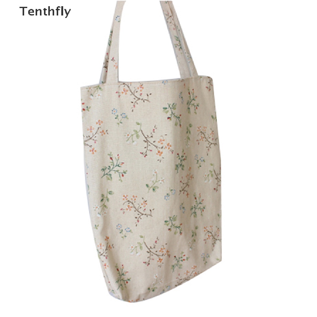 Túi xách tote đeo vai mua sắm bằng cotton linen cổ điển cho nữ du lịch biển