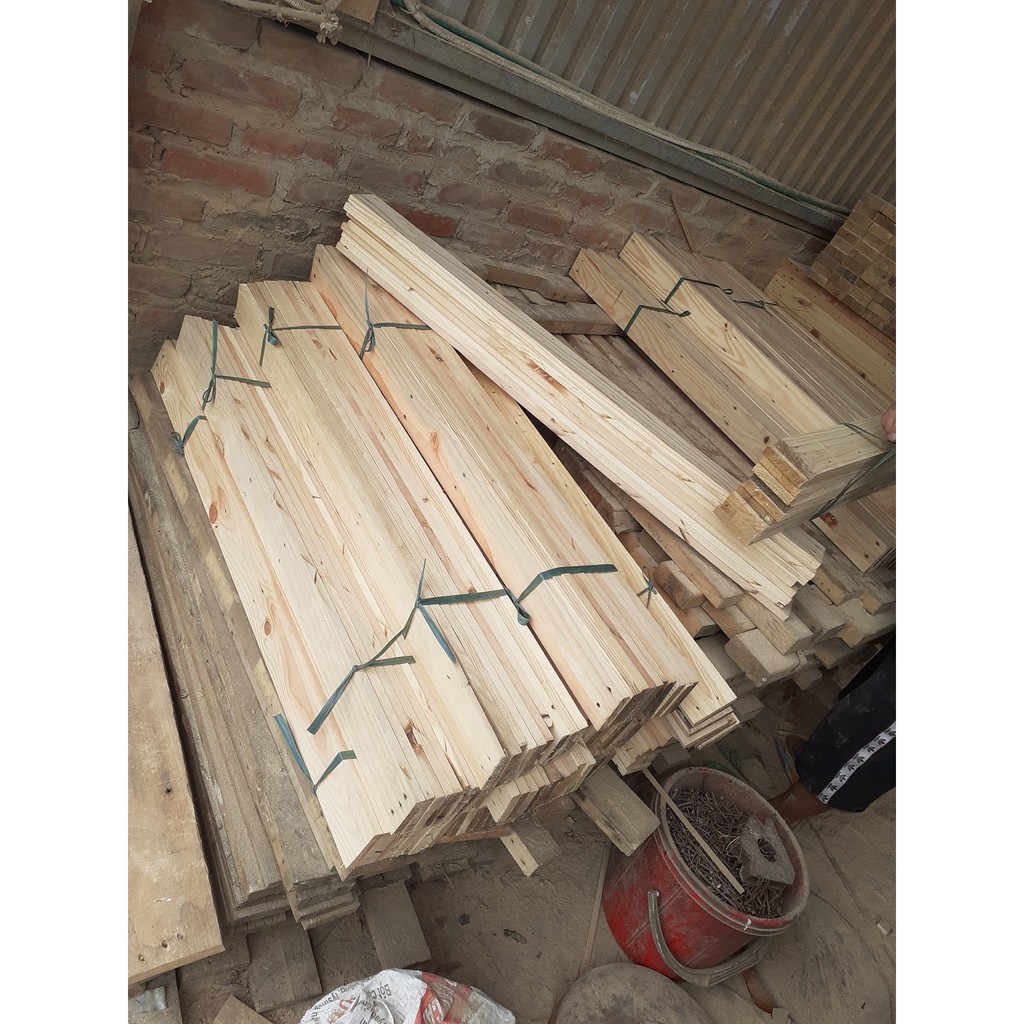 5 Nan gỗ pallet dài 9cm và 20cm - thanh gỗ thông decor đã bào 4 mặt