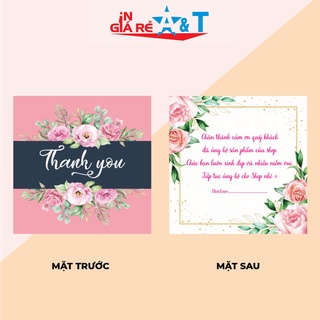 COMBO 100 Thiệp cảm ơn khách hàng, thẻ cảm ơn, nhãn cám ơn, card thank you 100 cái- mâu22