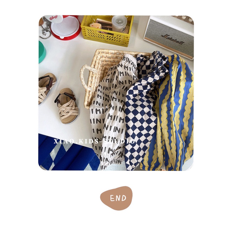 [Babycat] Hàng Có Sẵn Quần Dài Dáng Rộng Bằng Cotton Nguyên Chất Phong Cách Hàn Nhật Thời Trang Mùa Hè Hàn Quốc Thông Dụng Chống Muỗi Phong Cách Phương Tây Dành Cho Bé Trai Bé Gái