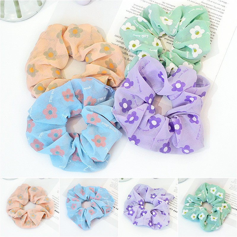 Scrunchies vải Mivino dây chun buộc tóc họa tiết hoa nhí cực đẹp SC04