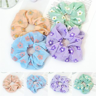 Dây chun buộc tóc vải scrunchies họa tiết hoa phong cách Nhật Hàn SC04