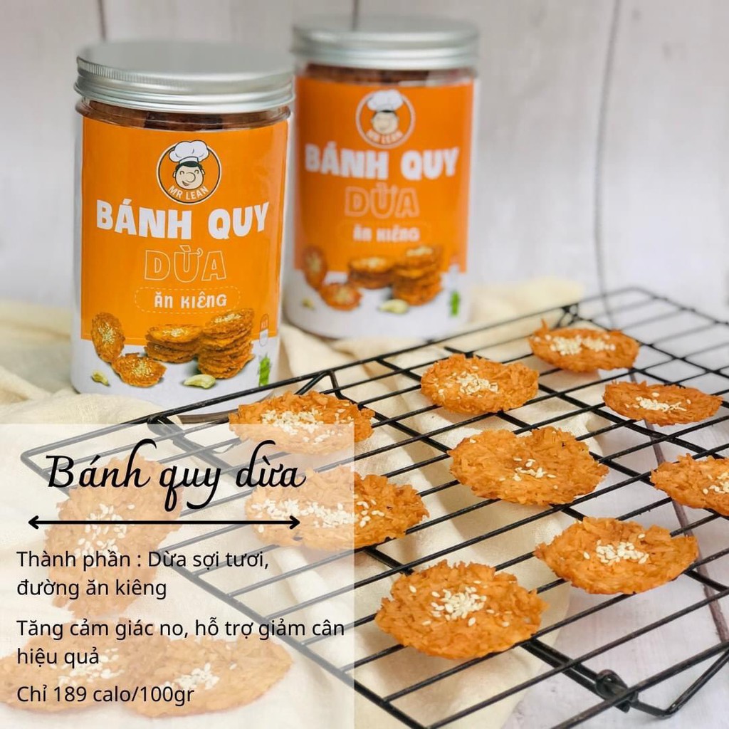 [FREE SHIP] Bánh quy dừa 200gr - Bánh ăn kiêng, giảm cân, ăn vặt theo chế độ Keto