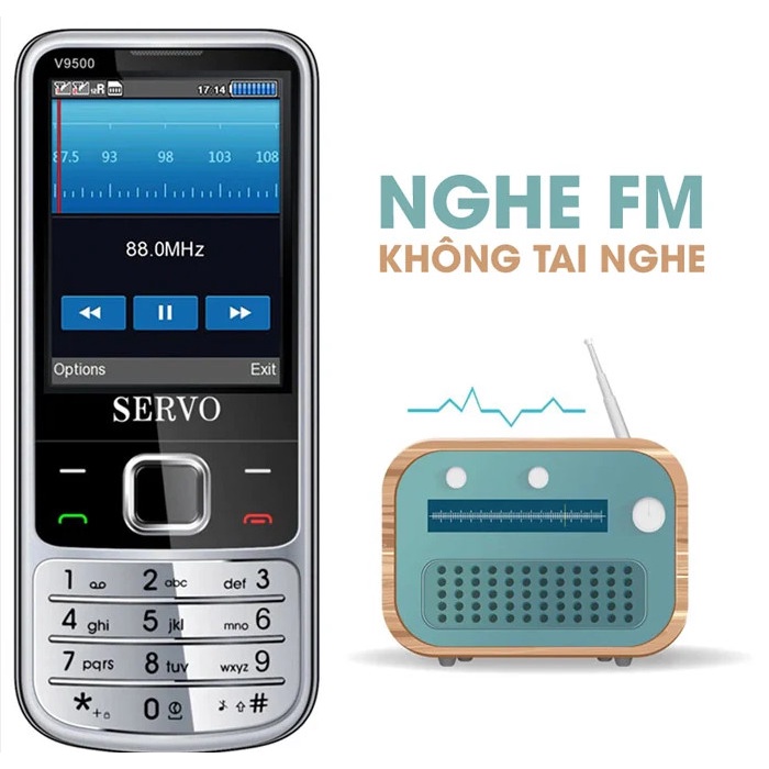 ĐIỆN THOẠI 4 SIM SERVO V9500 NHỎ GỌN – NHIỀU TÍNH NĂNG