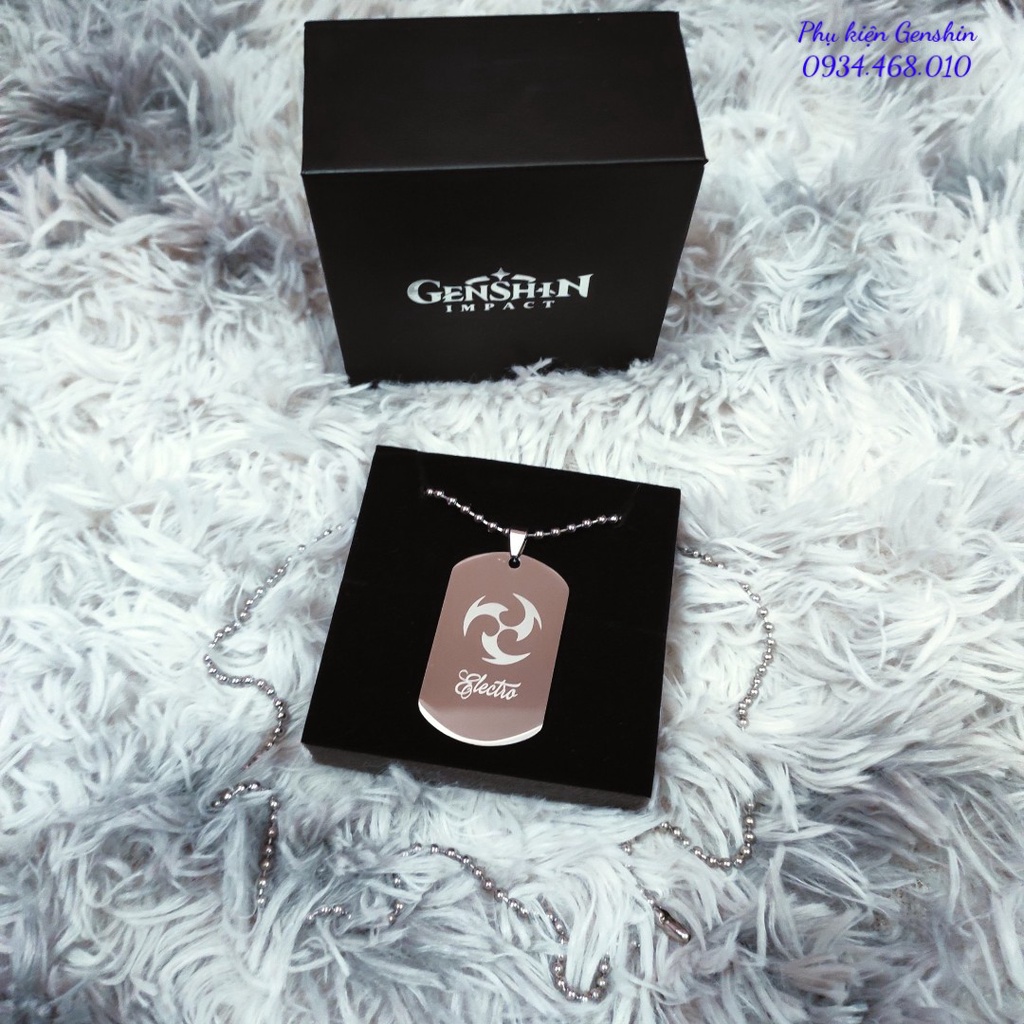 Thẻ khắc đa năng 7 nguyên tố Genshin Impact kèm box cao cấp