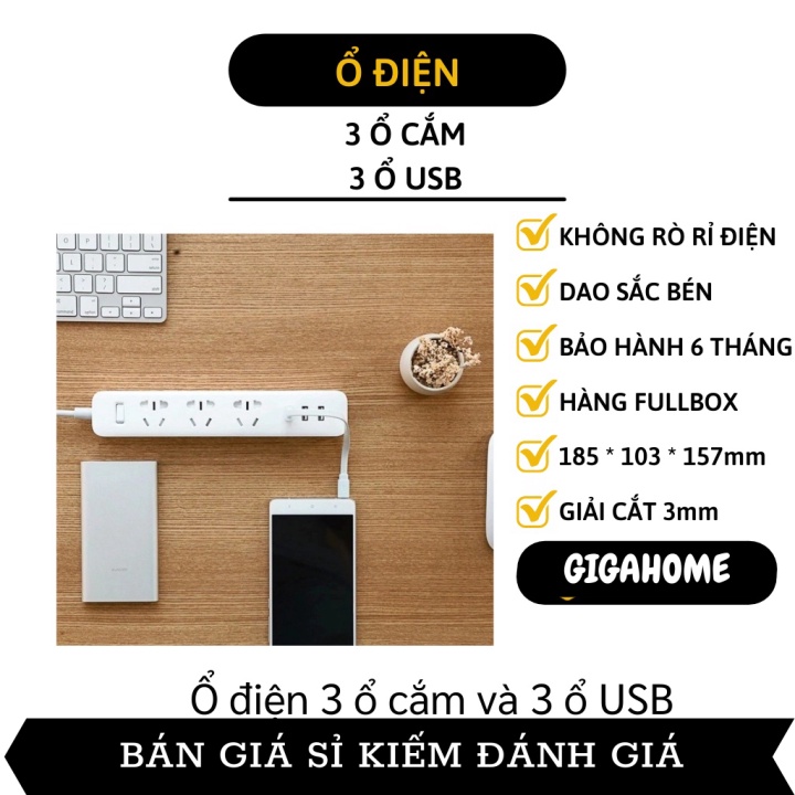 Ổ điện usb  GIÁ VỐN] Ổ cắm điện đa năng 3 ổ cắm và 3 ổ usb, chống rỏ rỉ điện, cháy nổ, tự nhắt khi dòng điện quá tải 8