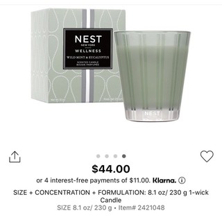 Nến thơm bạc hà Wellness wild mint & eucalyptus minisize
