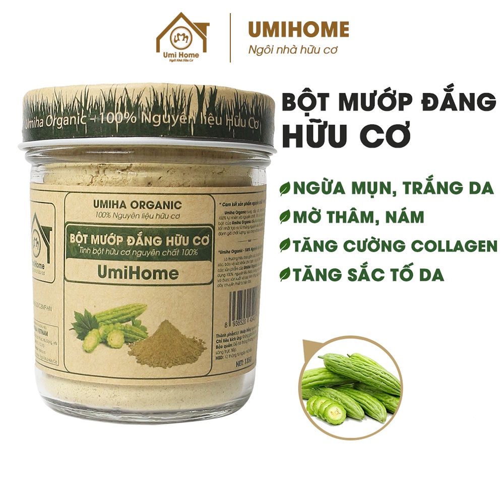 Bột đắp mặt nạ Mướp Đắng nguyên chất UMIHOME 135g dưỡng da, ngăn ngừa mụn hiệu quả