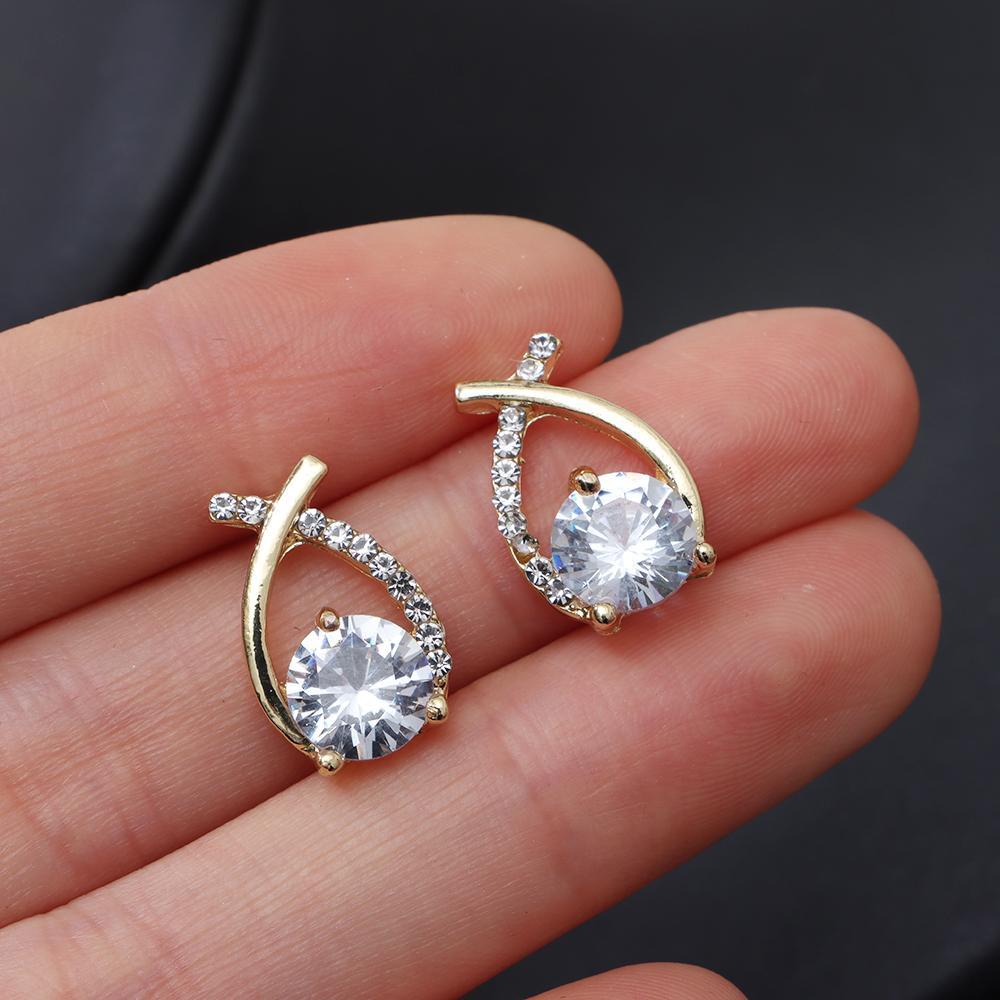 Bông Tai Mạ Vàng 18k Hình Đuôi Cá Xinh Xắn Thời Trang Cho Nữ|Nhẫn Mạ Bạc Đính Đá Pha Lê
