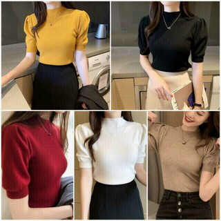 Áo len nữ cộc tay
