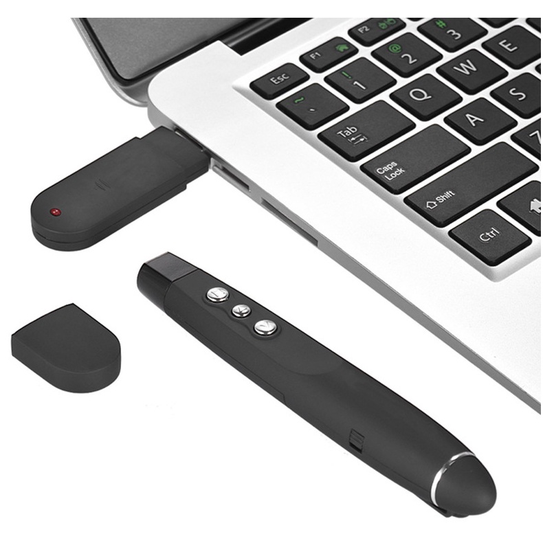Bút thuyết trình chiếu Slide Lazer Powerpoint Không dây Lật trang Nhỏ gọn Tiện lợi Tặng kèm Pin Ví da