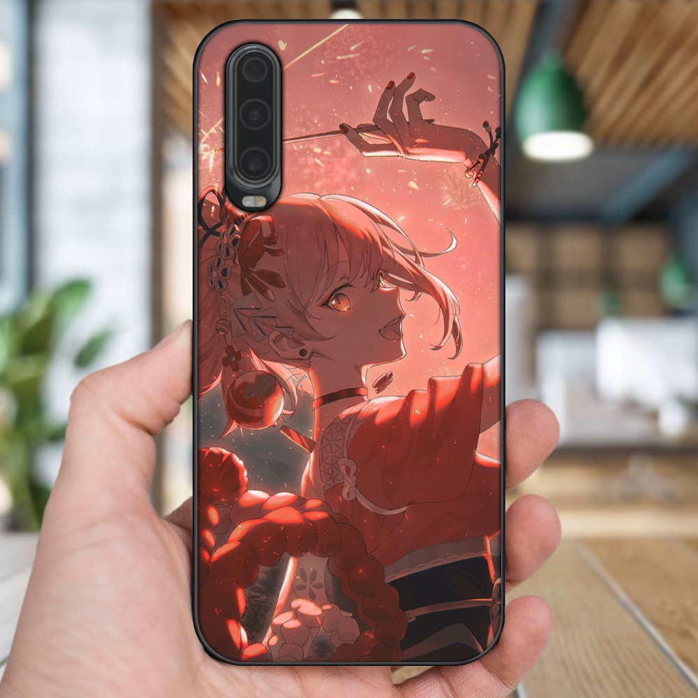 Ốp lưng Huawei P30 viền đen in hình Yoimiya Genshin Impact