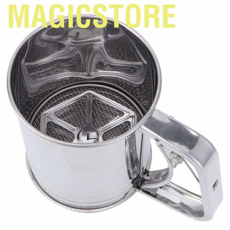 Magicstore Stainless Steel 3‑Layers Hand‑Held Flour Powder Sifter Sieve Kitchen Baking Accessory