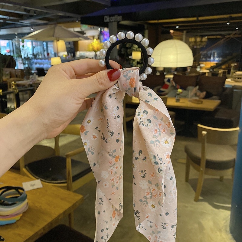 Ruy băng lụa cột tóc, khăn quàng cổ, dây buộc tóc dành cho nữ phong cách Hàn Quốc