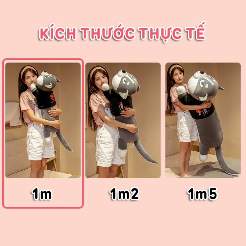 Gấu bông chó ngáo, chó husky nhồi bông siêu to, chó husky mặc áo size đại