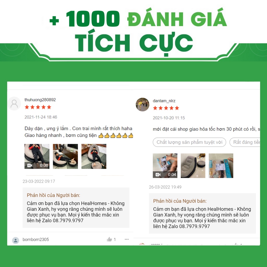 Bộ Ghế lười thư giãn hơi Jijong Hàn Quốc tựa lưng bọc nhung cao cấp kèm đôn mềm mịn êm ái cho bà bầu, trẻ nhỏ /HealHomes