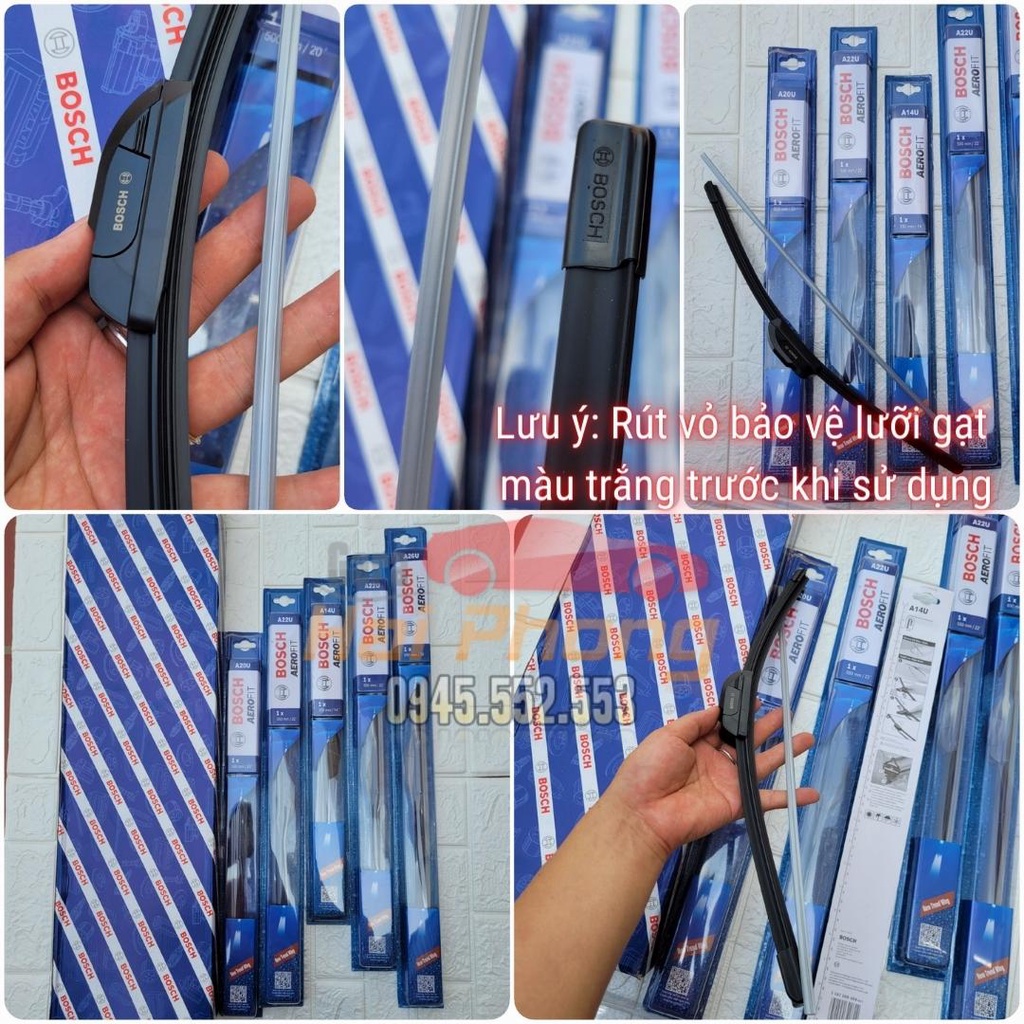 Gạt mưa BOSCH chính hãng không xương cho xe châu á.