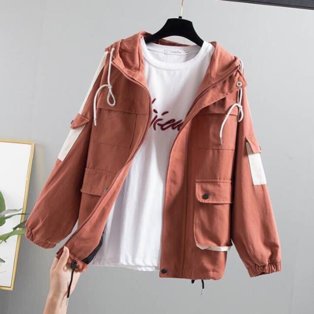 ÁO KHOÁC KAKI - ÁO JACKET BOMBER PHỐI 6 TÚI  ྇