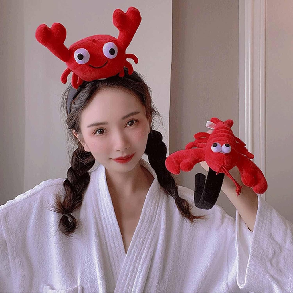 Băng Đô Cài Tóc Rửa Mặt Hình Cua / Cá Dễ Thương