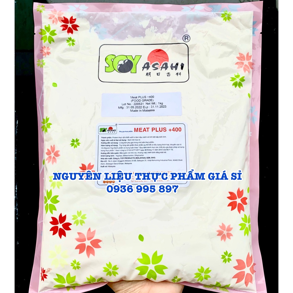 [100g-500g] Đạm đậu nành cao cấp MEAT PLUS +400 tạo nhũ hóa, dẻo dính, giữ nước, giữ mỡ cho giò chả, xúc xích, cá viên