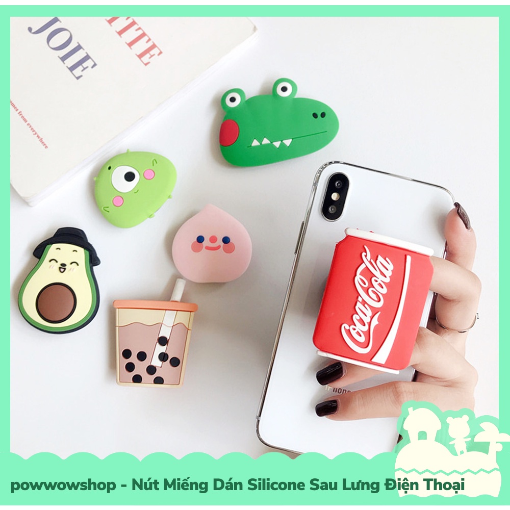 [Sẵn VN - Hỏa Tốc] Phụ Kiện Nút Dẻo Silicon, Miếng Dán Mặt Lưng Tạo Tay Vịn Giá Đỡ Cho Điện Thoại Pickup Me
