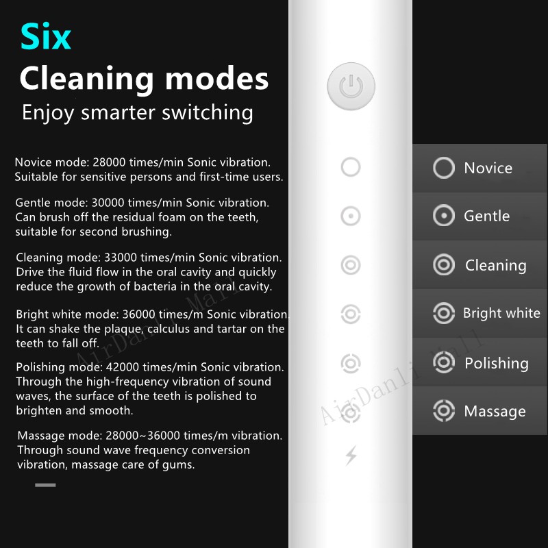 Airdanli USB rechargeable electric toothbrush X3