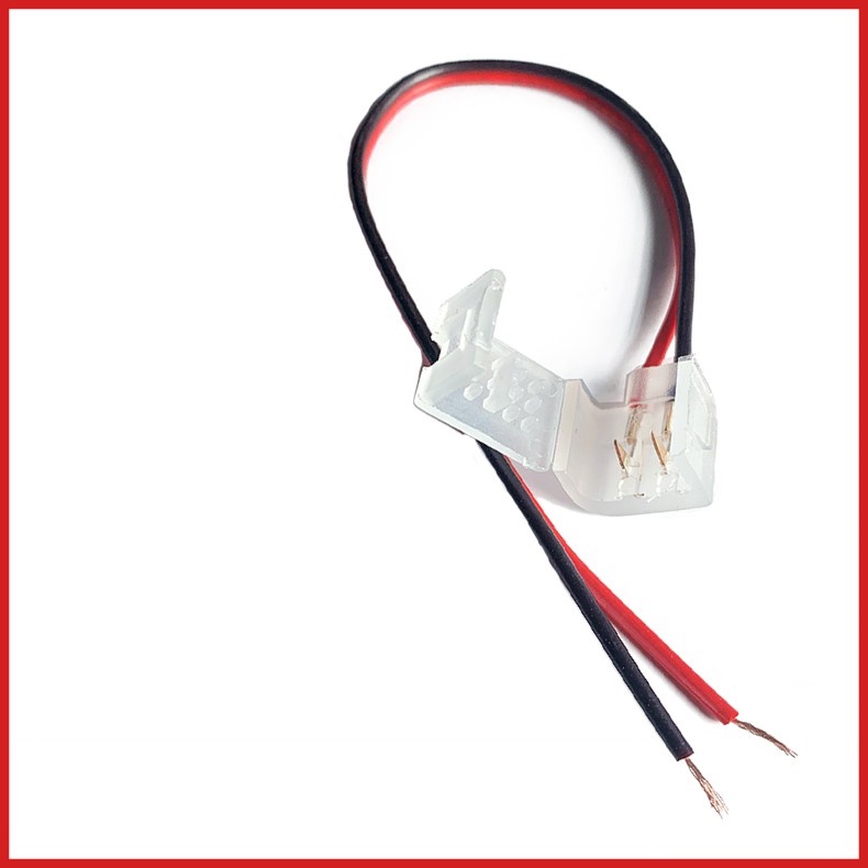Đầu nối, kẹp nối led neon không hàn size 6x12mm, loại đầu nối có dây 1 đầu