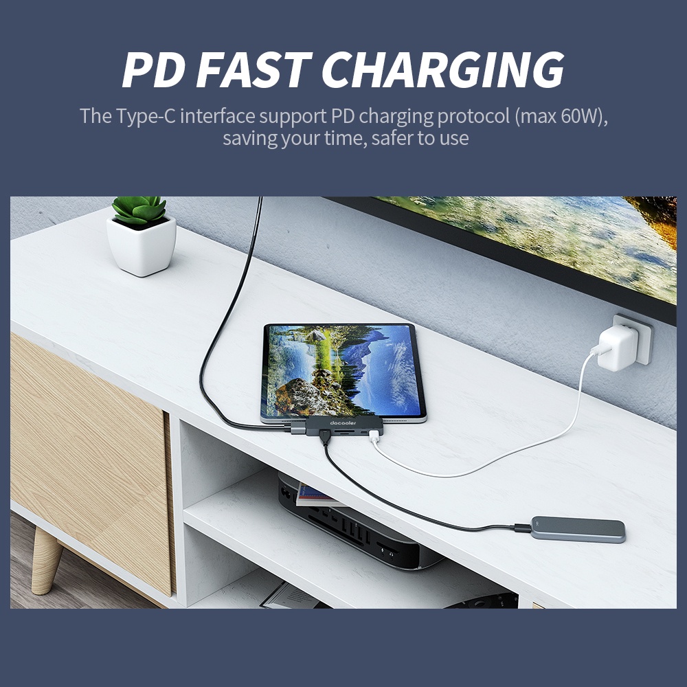 Bộ Hub 7 Trong 1 Cổng Usb 3.0 Âm Thanh Hd Tf Sd Cho tablet táo Pro Type-C ĐT tablet Laptop