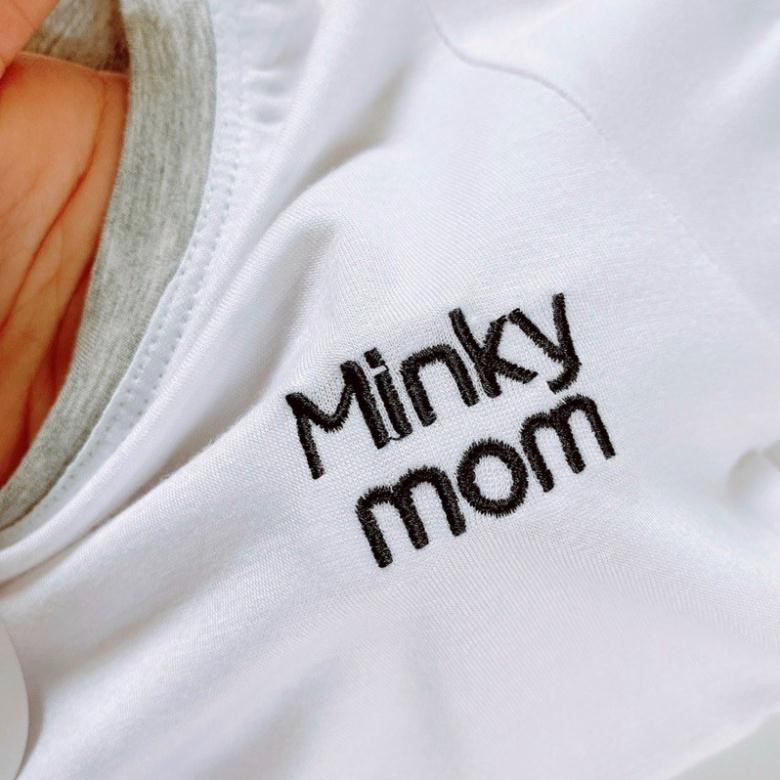 Bộ Cộc Tay Thun Lạnh Viền Màu Thêu Chữ Minky Mom Cho Bé (Size từ 8-18kg)