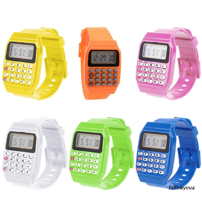 Đồng hồ điện tử đa năng dây silicone cho trẻ em