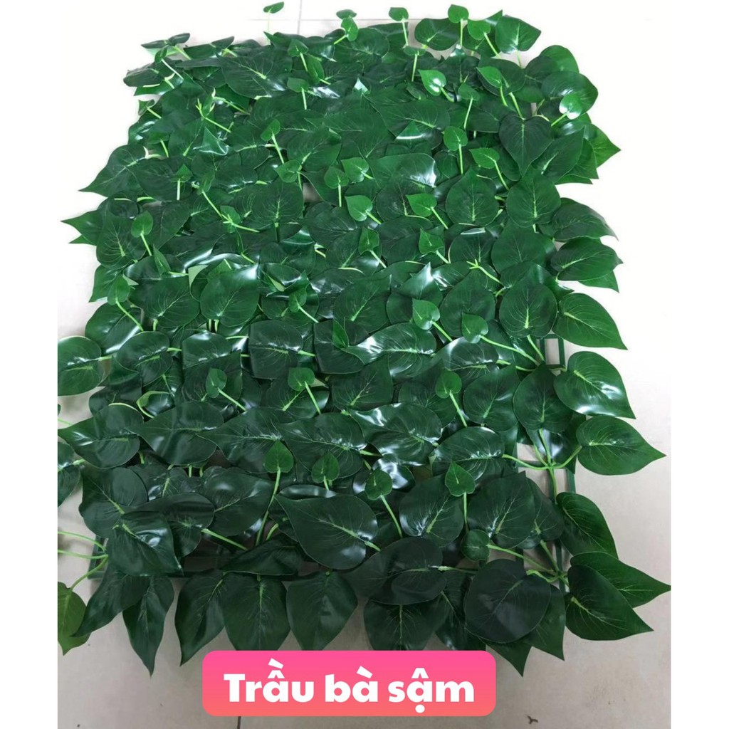 Thảm cỏ nhân tạo - Trang trí tường cây giả - Trầu bà sậm ( KT tấm 40cmx60cm)