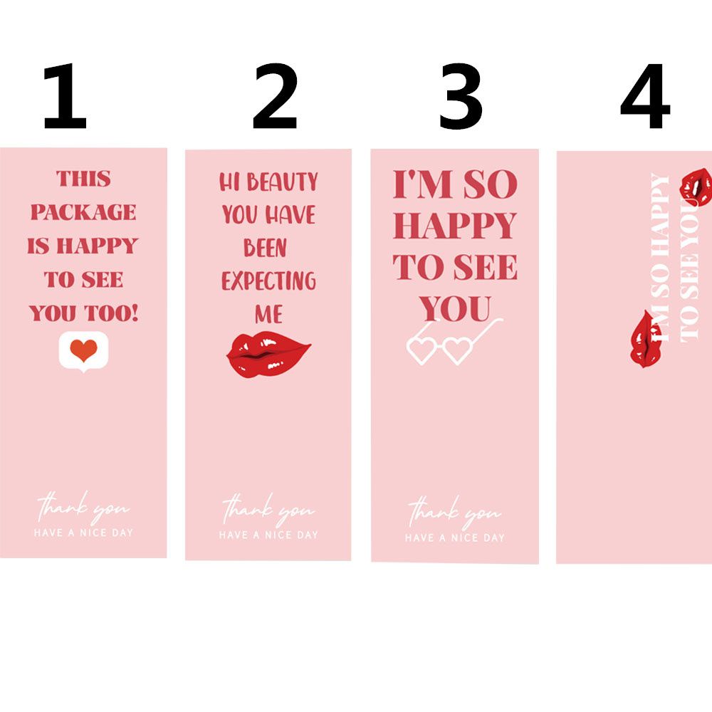 Set 50 miếng dán hình chữ nhật 6x15cm in chữ Thank You dùng trang trí quà tặng