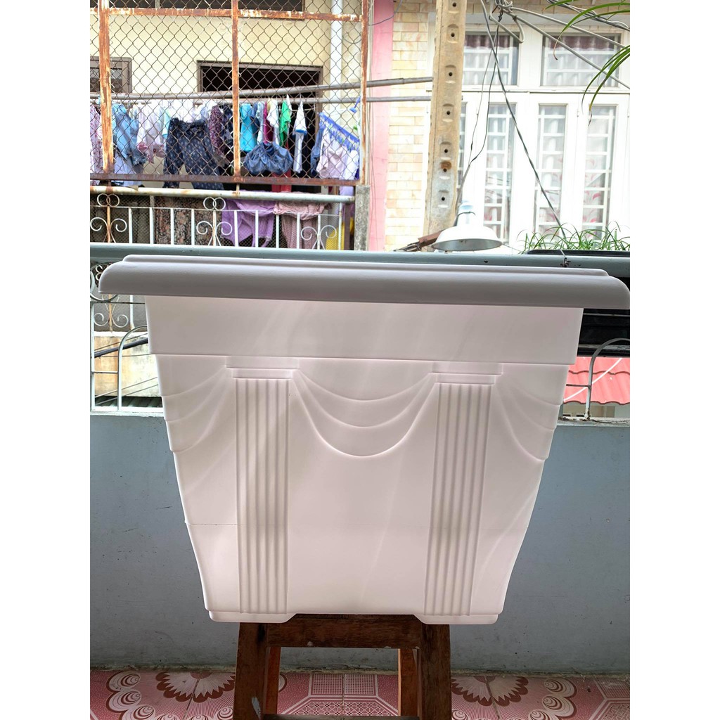 COMBO 2 CHẬU VUÔNG NHỰA CỠ LỚN TRỒNG CÂY ĂN TRÁI 48 X 48 X 39cm