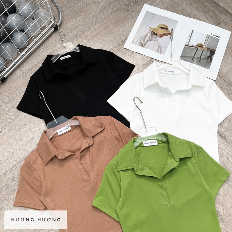 Áo croptop cổ bẻ