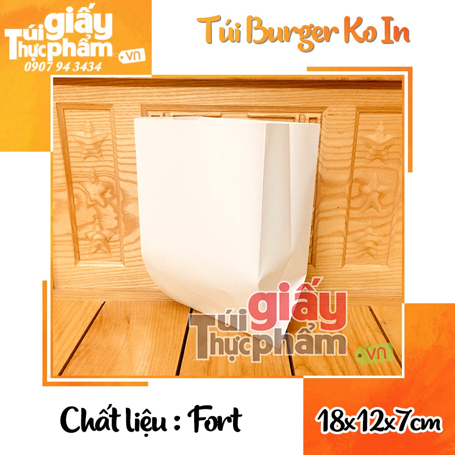 1000 Túi Đựng Burger Trơn (Fort - Không In)