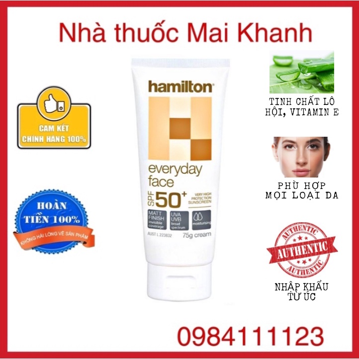 Kem chống nắng Hamilton SPF 50+ nội địa Úc